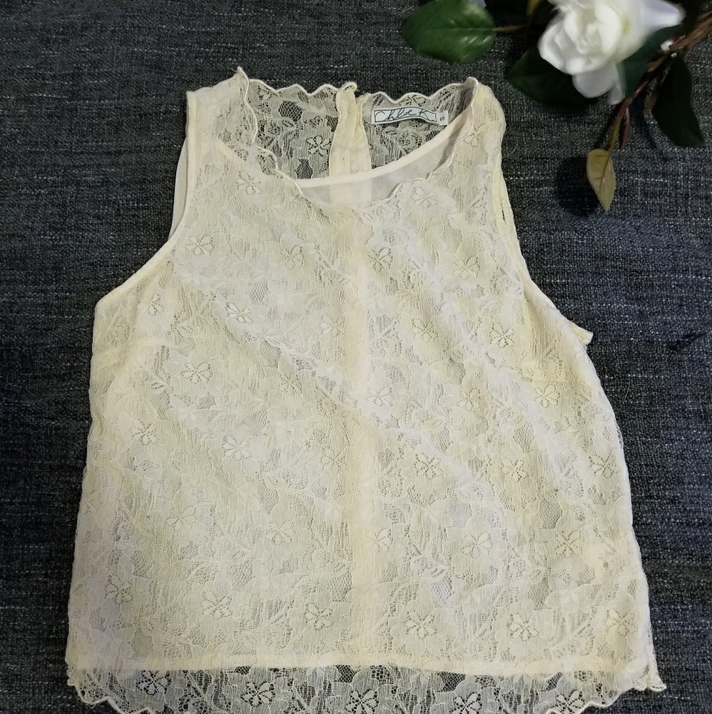 Ivory lace tank / top